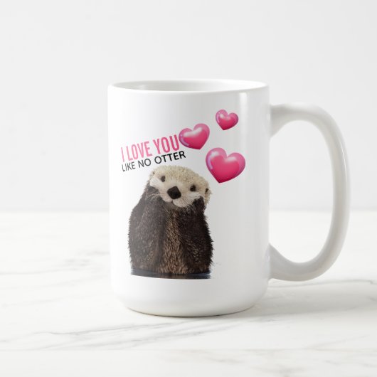 Cute Otter met roze hartenliefde die je hebt gespo Koffiemok (Rechts)