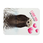 Cute Otter met roze hartenliefde die je hebt gespo Magneet (Horizontaal)