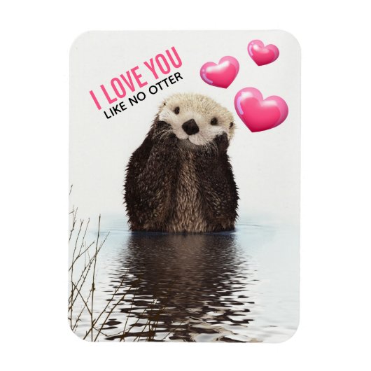 Cute Otter met roze hartenliefde die je hebt gespo Magneet (Verticaal)