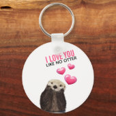 Cute Otter met roze hartenliefde die je hebt gespo Sleutelhanger (Voorkant)