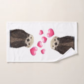 Cute Otter met roze liefdesharten Bad Handdoek (Handdoek)