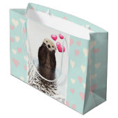 Cute Otter met roze liefdesharten Groot Cadeauzakje (Achterkant Gekanteld)
