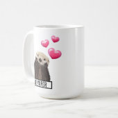 Cute Otter met roze liefdesharten Koffiemok (Voorkant links)
