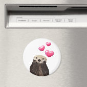 Cute Otter met roze liefdesharten Magneet (Insitu (Vaatwasser))