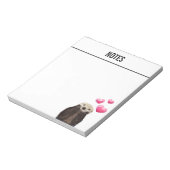 Cute Otter met roze liefdesharten Notitieblok (Linkerzijde)