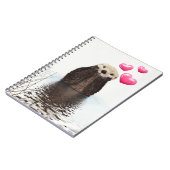 Cute Otter met roze liefdesharten Notitieboek (Linkerzijde)