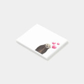 Cute Otter met roze liefdesharten Post-it® Notes (Schuin)