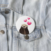 Cute Otter met roze liefdesharten Ronde Button 7,6 Cm (In situ)