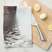 Cute Otter met roze liefdesharten Theedoek (Quarter Fold)