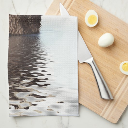 Cute Otter met roze liefdesharten Theedoek (Quarter Fold)