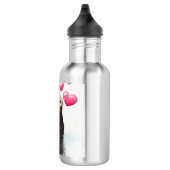 Cute Otter met roze liefdesharten Waterfles (Rechts)