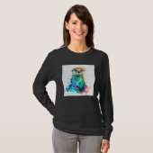 Cute Otter Paint Splatter Illustration Colorful Wa T-shirt (Voorkant volledig)