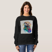 Cute Otter Paint Splatter Illustration Colorful Wa Trui (Voorkant volledig)