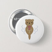 Cute Otter Ronde Button 5,7 Cm (Voorkant /achterkant)