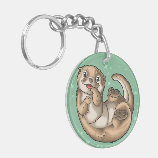 Cute Otter Sleutelhanger (Voorkant Links)