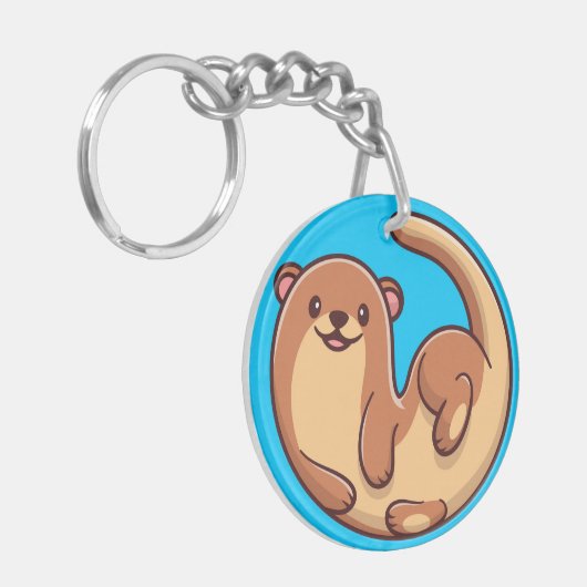 Cute Otter Sleutelhanger (Voorkant Links)