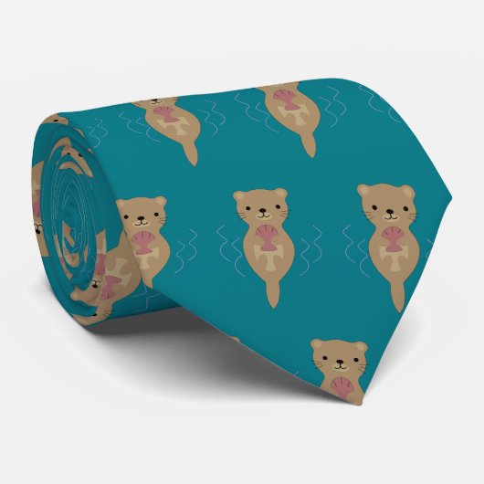 Cute Otter Stropdas (Opgerold)