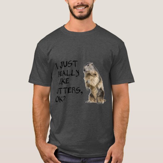 Cute Otter T ik hou echt van Otters OK Badger T-shirt (Voorkant)