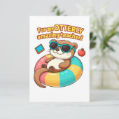 Cute Otter Teacher Appreciation Card Bedankkaart (Staand voorkant)
