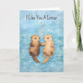 Cute Otter Valentine animal love Feestdagen Kaart (Voorkant)
