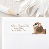 Cute Otter - waterverf Animal - Adres Etiket (Insitu)