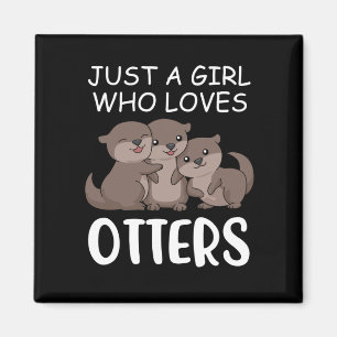 Cute Otter Women Zeeen een meisje dat van Otter ho Magneet