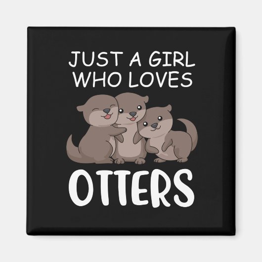 Cute Otter Women Zeeen een meisje dat van Otter ho Magneet (Voorkant)