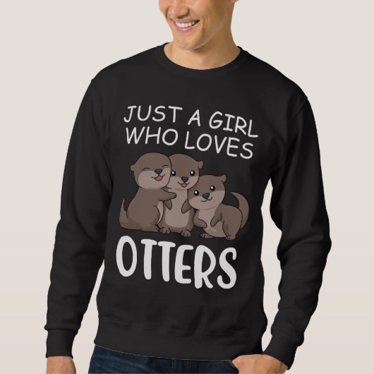 Cute Otter Women Zeeen een meisje dat van Otter ho Trui (Voorkant)