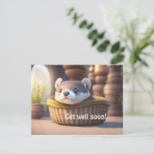 Cute otterbaby in een mandje - personaliseerbaar briefkaart (Staand voorkant)