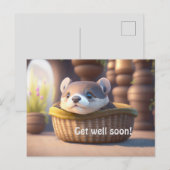Cute otterbaby in een mandje - personaliseerbaar briefkaart (Voorkant / Achterkant)