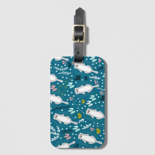 Cute Otters Bagagelabel (Voorkant (verticaal))