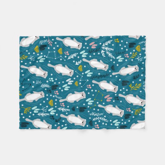 Cute Otters Blanket Fleece Deken (Voorkant (Horizontaal))