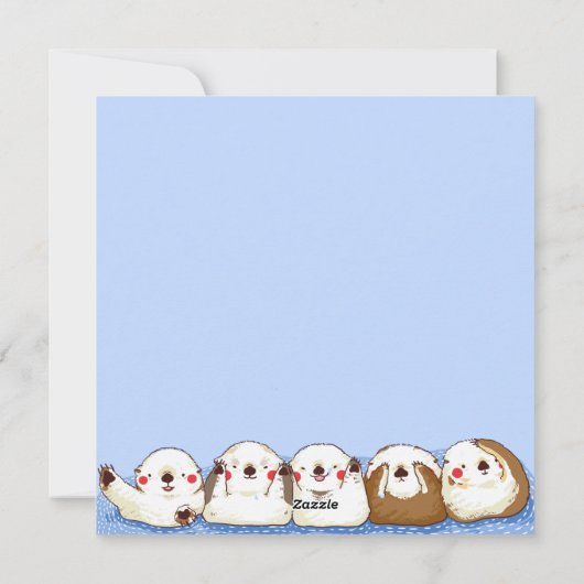 Cute Otters Feestdagenkaart (Achterkant)