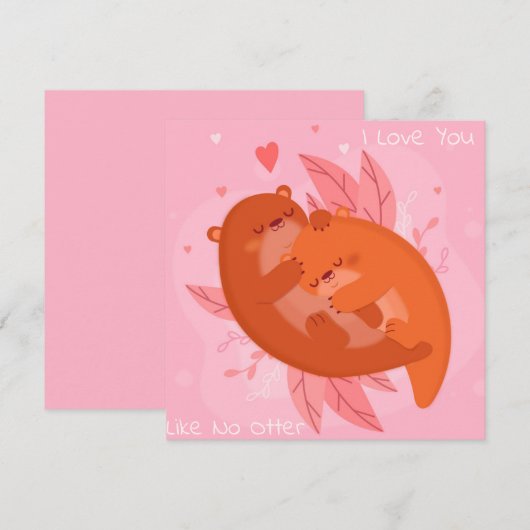 Cute Otters Feestdagenkaart (Voorkant / Achterkant)