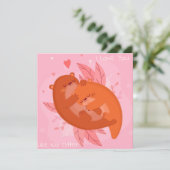 Cute Otters Feestdagenkaart (Staand voorkant)