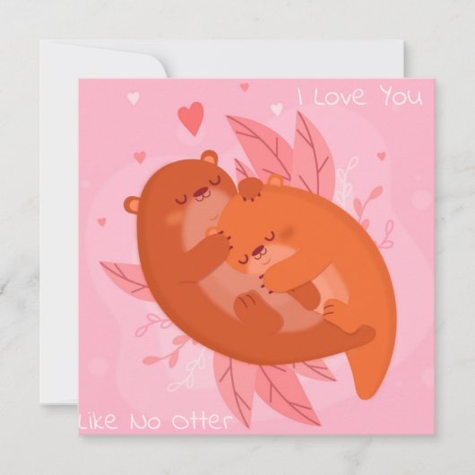 Cute Otters Feestdagenkaart (Voorkant)