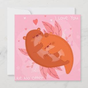 Cute Otters Feestdagenkaart