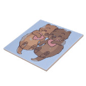 Cute Otters-keramische Tegel Tegeltje (Zijkant)