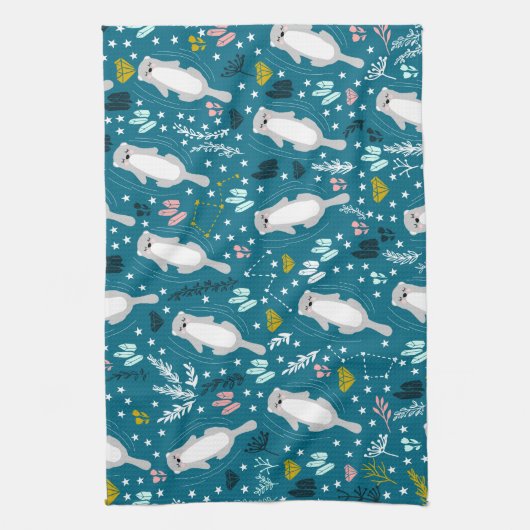 Cute Otters Kitchen Towel Theedoek (Verticaal)