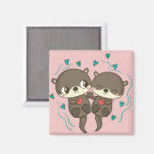 Cute Otters Magneet (Voorkant / Achterkant)