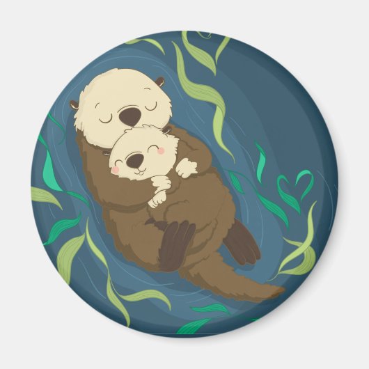 Cute Otters Magneet (Voorkant)