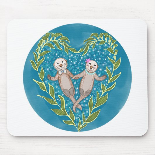 Cute Otters Muismat (Voorkant)