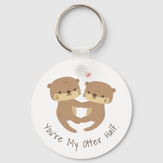 Cute Otters Pair, mijn Otter Half Sleutelhanger (Voorkant)