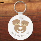Cute Otters Pair, mijn Otter Half Sleutelhanger (Voorkant)