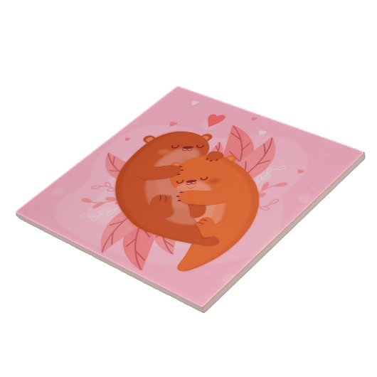 Cute Otters Tegeltje (Zijkant)