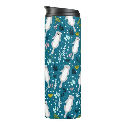 Cute Otters Travel Mug Thermosbeker (Geroteerd rechts)