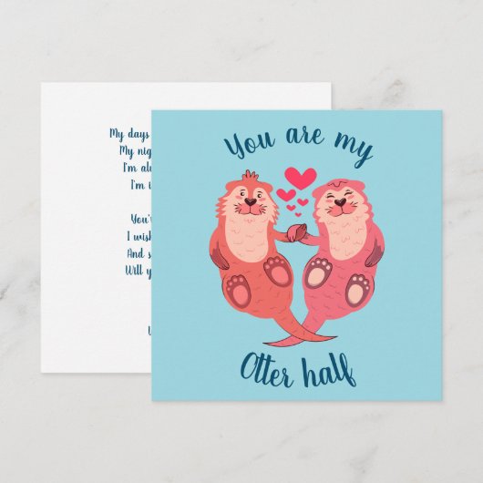 Cute Otters Valentijnsdag Couple Personalized (Voorkant / Achterkant)