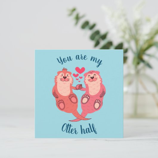 Cute Otters Valentijnsdag Couple Personalized (Staand voorkant)