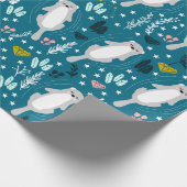 Cute Otters Wrapping Paper Cadeaupapier (Hoek)