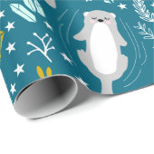 Cute Otters Wrapping Paper Cadeaupapier (Rol Hoek)